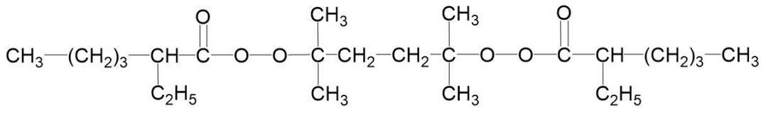 2,5-Dimethyl-2,5-di(2-ethylhexanoylperoxy) hexane Molecular Structure